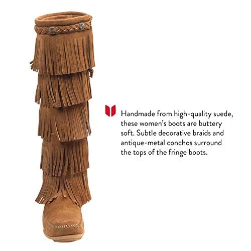 Minnetonka 5-Layer Fringe Boot 1652, Damen Mokassin Stiefel