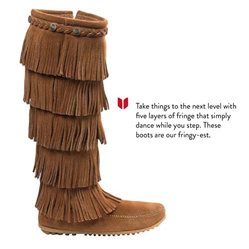 Minnetonka 5-Layer Fringe Boot 1652, Damen Mokassin Stiefel