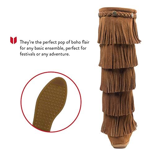 Minnetonka 5-Layer Fringe Boot 1652, Damen Mokassin Stiefel