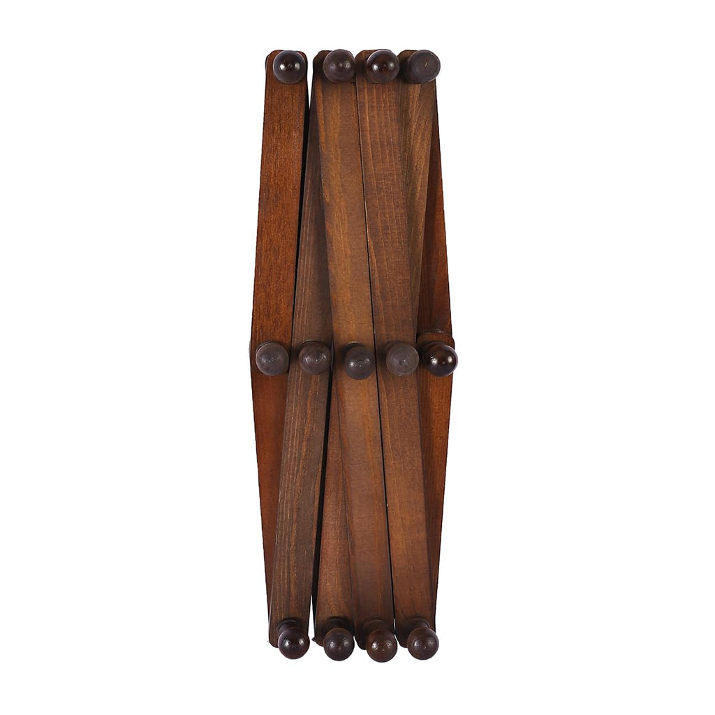 Coradoma Garderobenleiste ausziehbar bis 140cm Braun Holz | Jackenhalterung Jackenständer Wandgarderobe faltbar | Kleiderständer für die Wand, Garderobenstange Kleiderstange für Garderobe