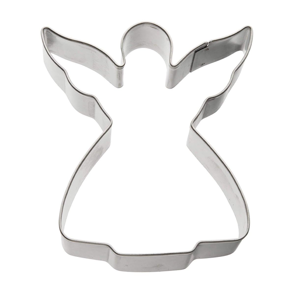 Zenker Ausstecher Engel Patisserie, Weihnachtsausstecher für Plätzchen, Ausstechform für Kekse und Fondant, hochwertiger Keksausstecher, Küchenhelfer aus Weißblech, Farbe: silber