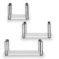 Coradoma Wandregal 3er Set Weiß - Hängeregal für Deko Wohnzimmer Modern 43/33/23cm | Gewürzregal Bücherregal Küchenregal | Schweberegal zur Dekoration Zimmer Aesthetic Wanddeko