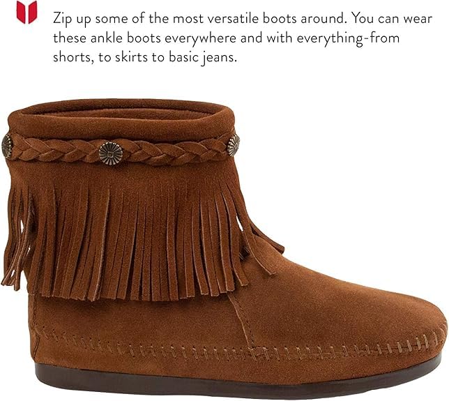 Minnetonka Hi Top Back Zip Boot 299 Damen Stiefel