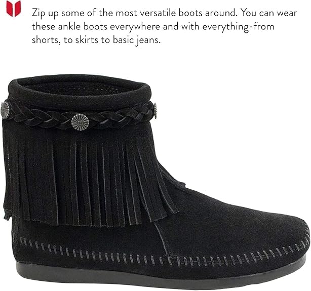 Minnetonka Hi Top Back Zip Boot 299 Damen Stiefel