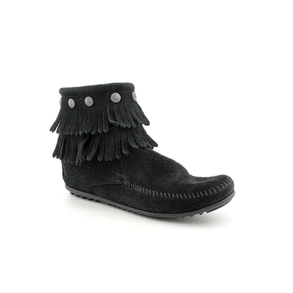 Minnetonka Double Fringe Side Zip Boot 691T Damen Stiefel