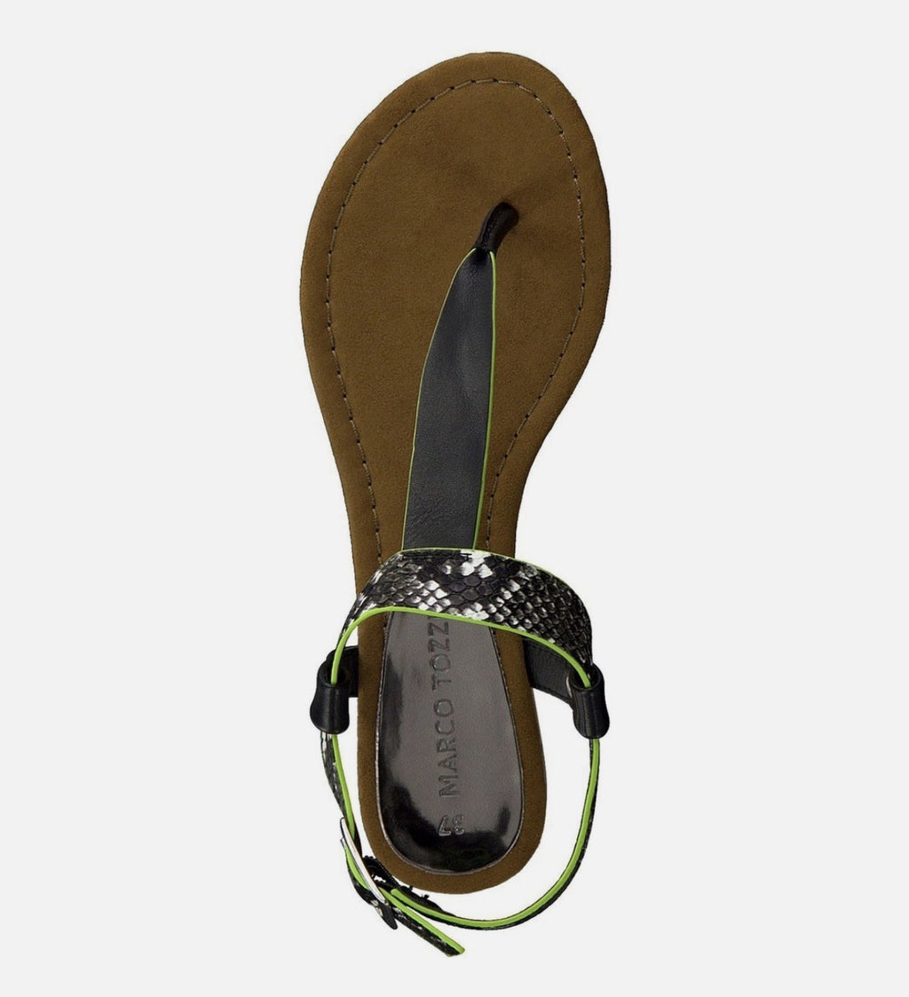Marco Tozzi Damen 2-28111-24 T-Spangen Sandalen Gr. 38 Zehentrenner Römersandale