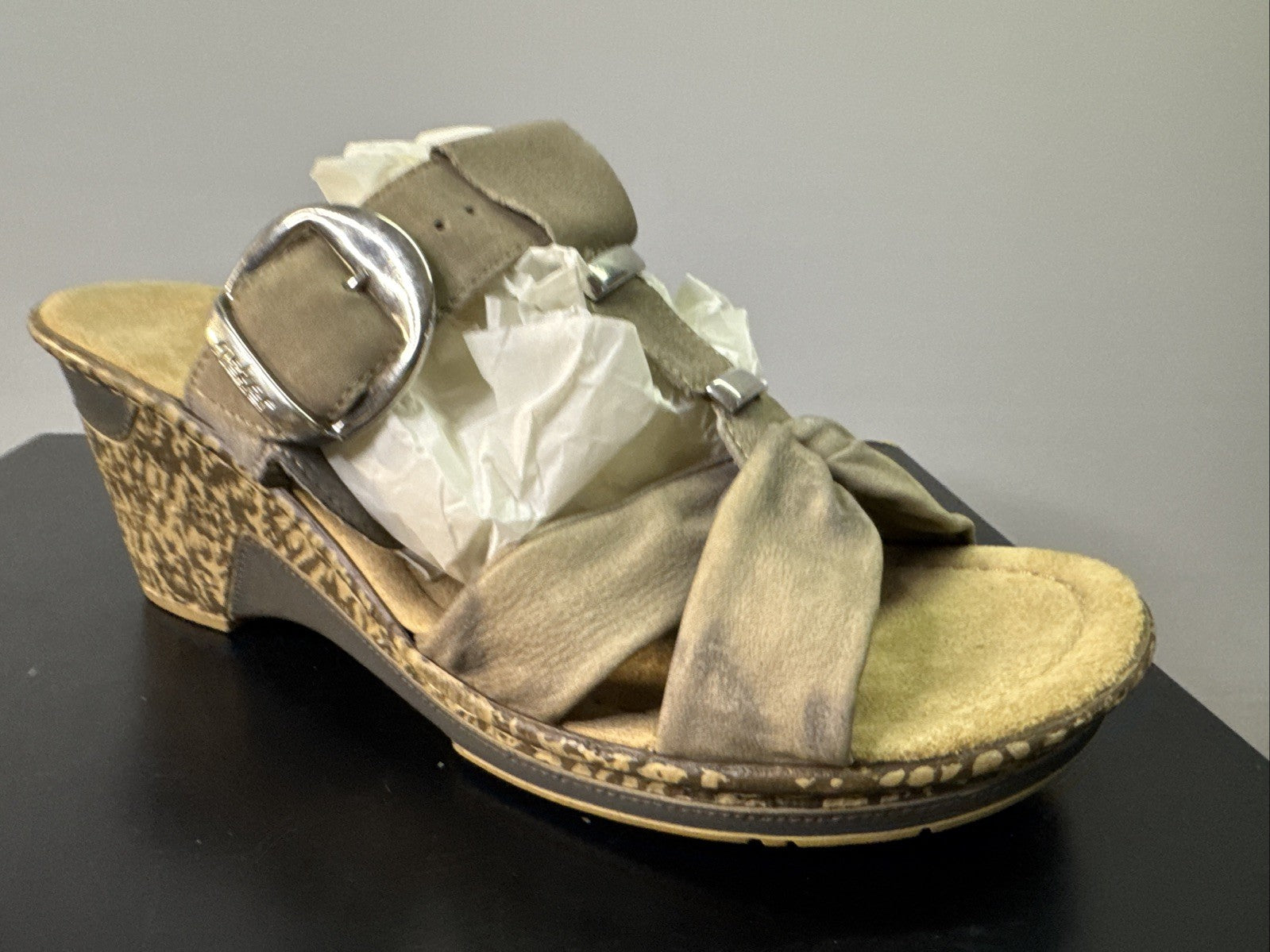 Rieker Sandalette Gr. 41 Leder Beige