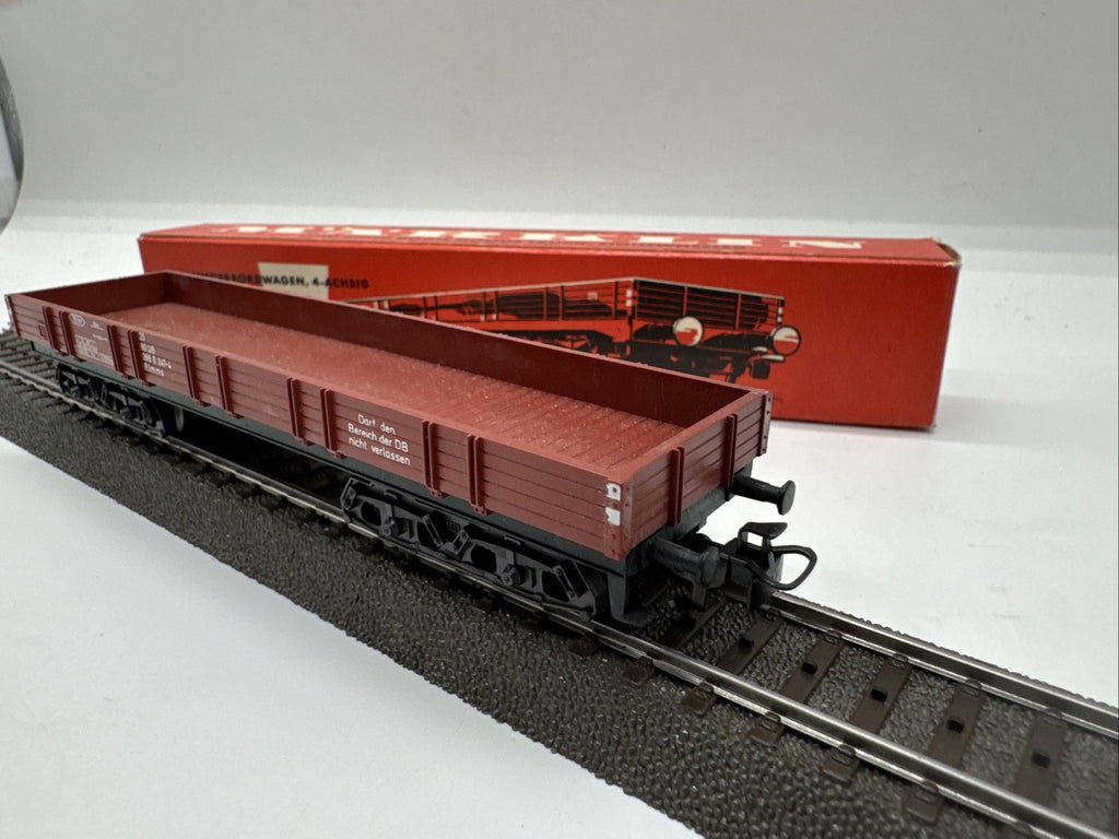 Märklin 4514 H0 DB Niederbordwagen Rlmms 4-achsig rot z.B.  OVP #144