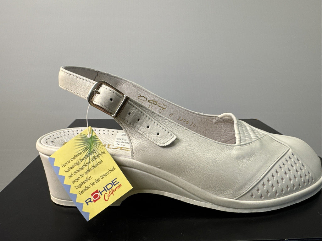 Rohde Sandalette Gr. 42 Damen Weiß Leder