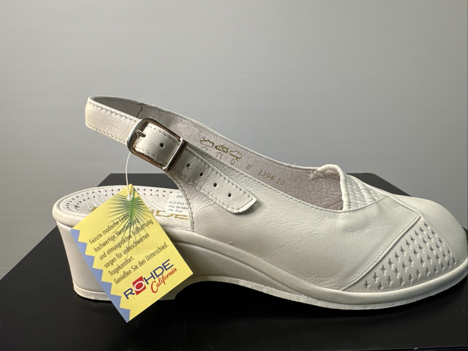 Rohde Sandalette Gr. 42 Damen Weiß Leder