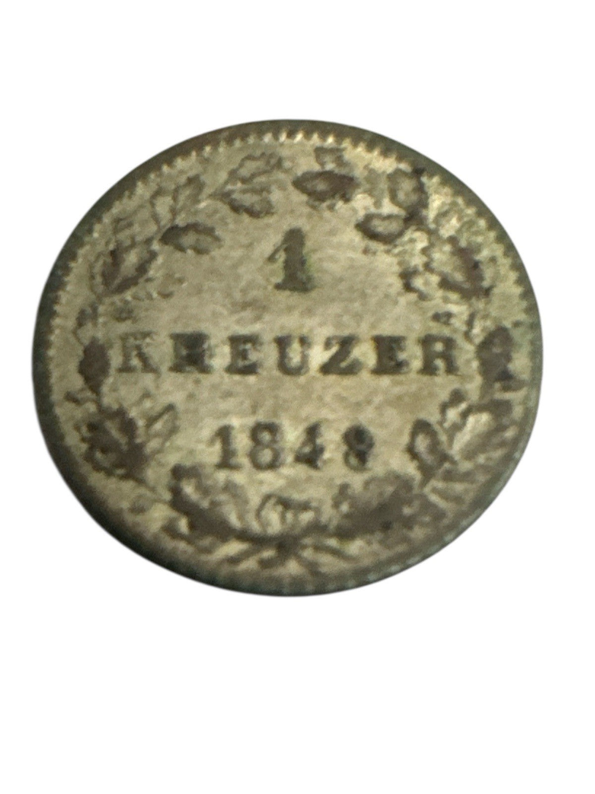 Altdeutschland - Hessen-Darmstadt 1 Kreuzer 1848 Silber 0.83g, ø 14mm