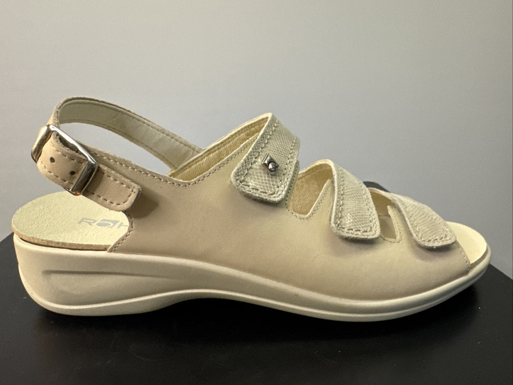 Rohde Sandalette Gr. 43 Damen Beige Leder