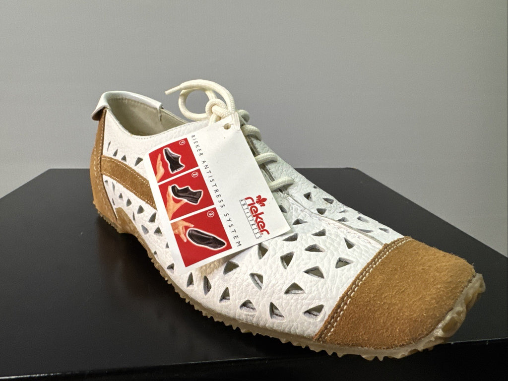 Rieker Halbschuh Gr. 37 Damen Leder Weiß