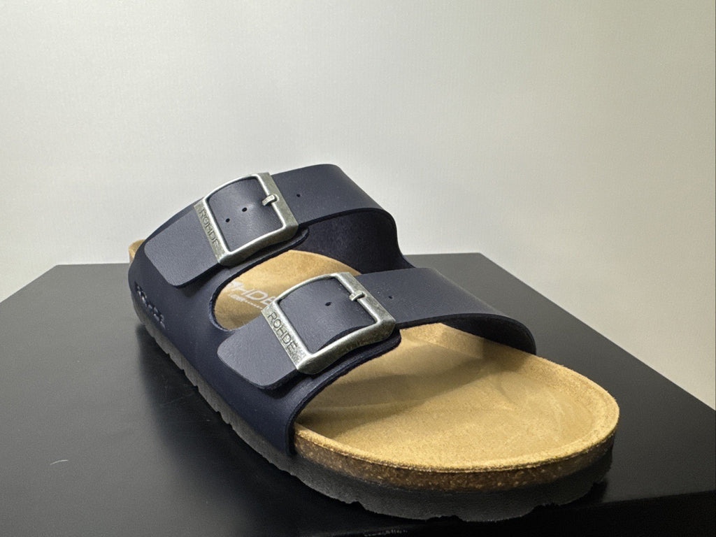 Rohde Herren Pantoletten Gr. 40 Leder Clogs Ocean 5920