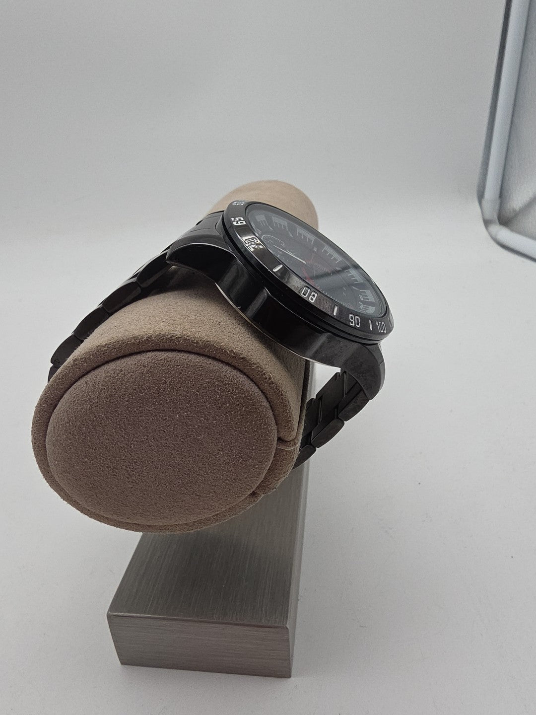 G&P Chronograph Herrenuhr – Edelstahl – Tachymeter – Schwarz/Rot – Quarz