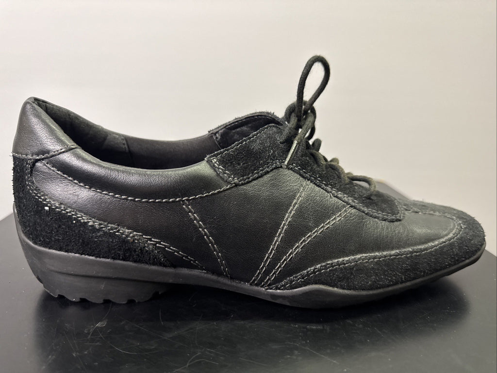 Jana Halbschuh Gr. 4 Damen Leder Schwarz