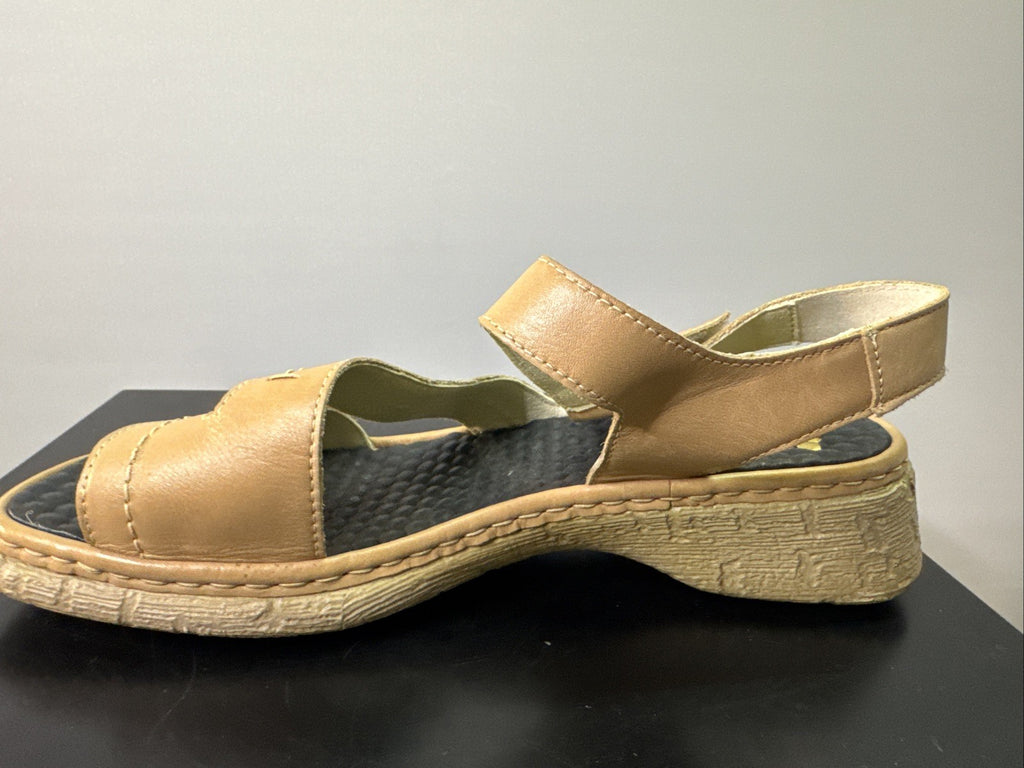 Rieker Sandale Gr. 43 Leder Slip On Braun