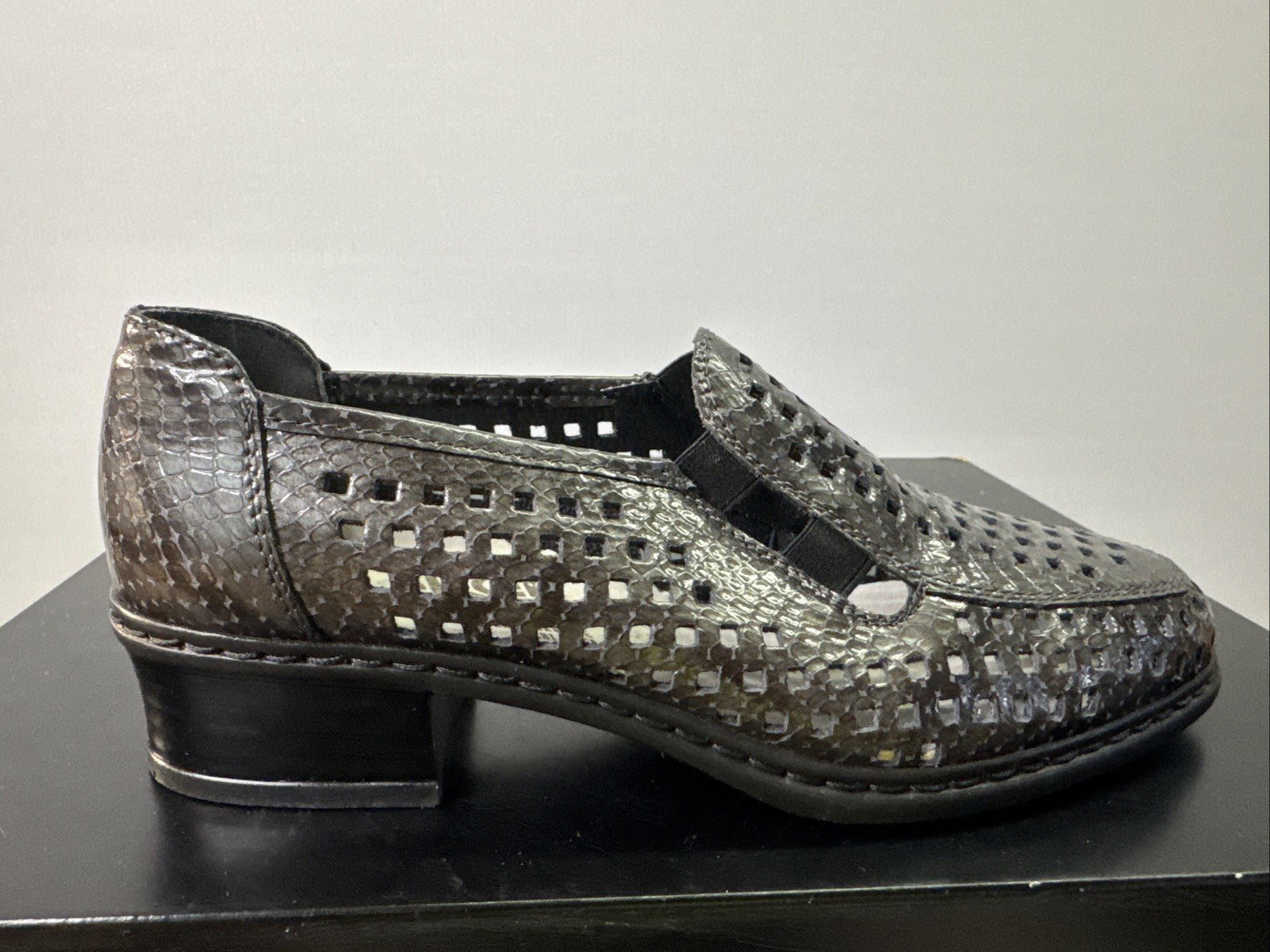 Rieker Halbschuh Gr. 4 Damen Leder Braun Slip On