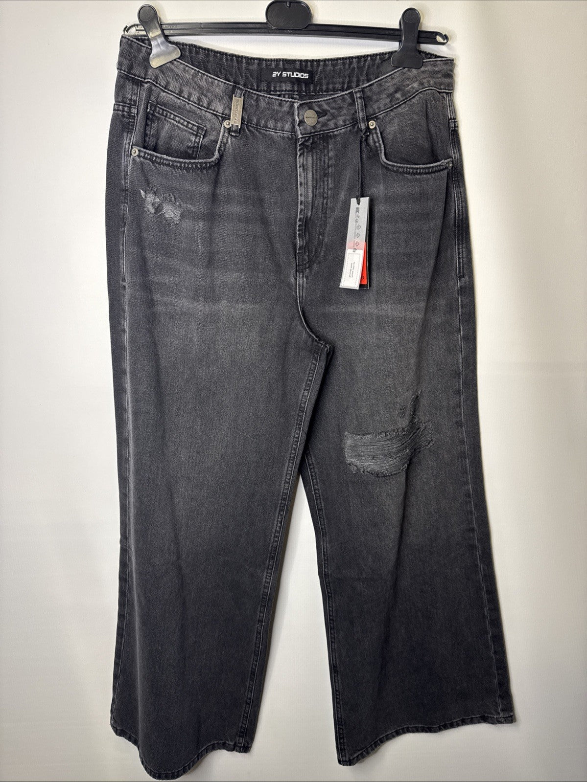2Y Studios Diala Wide Baggy Jeans Gr. 30 Grau Damen