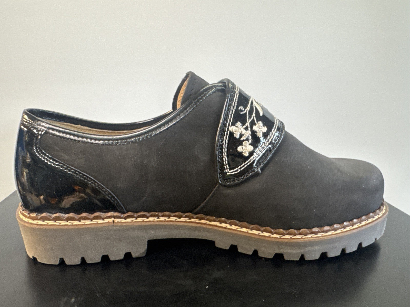 Schapuro Halbschuh Damen Gr. 4,5 Leder Schwarz