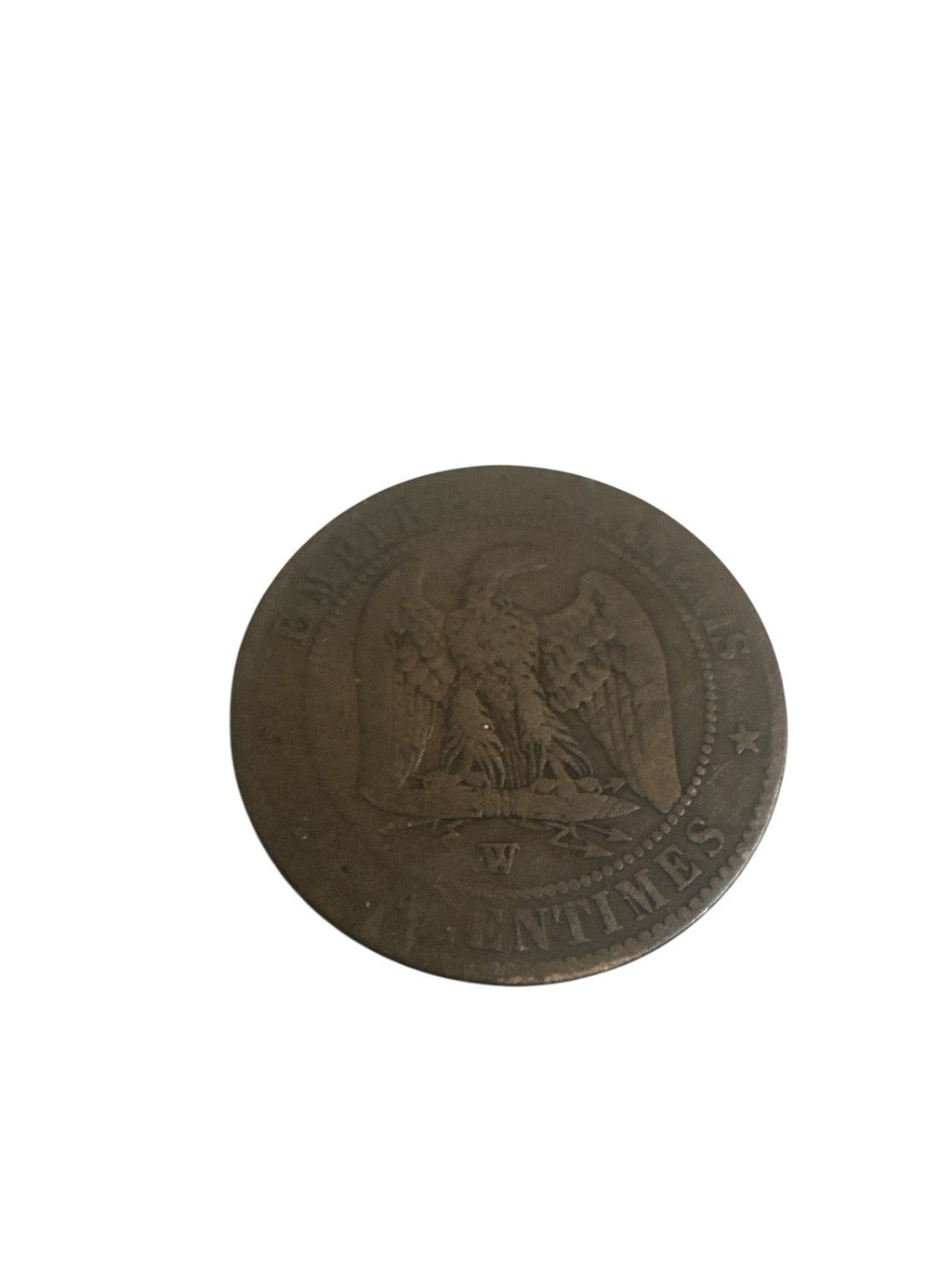 Frankreich 1854 Rouen Napoleon 10 Centimes Bronze Münze Original