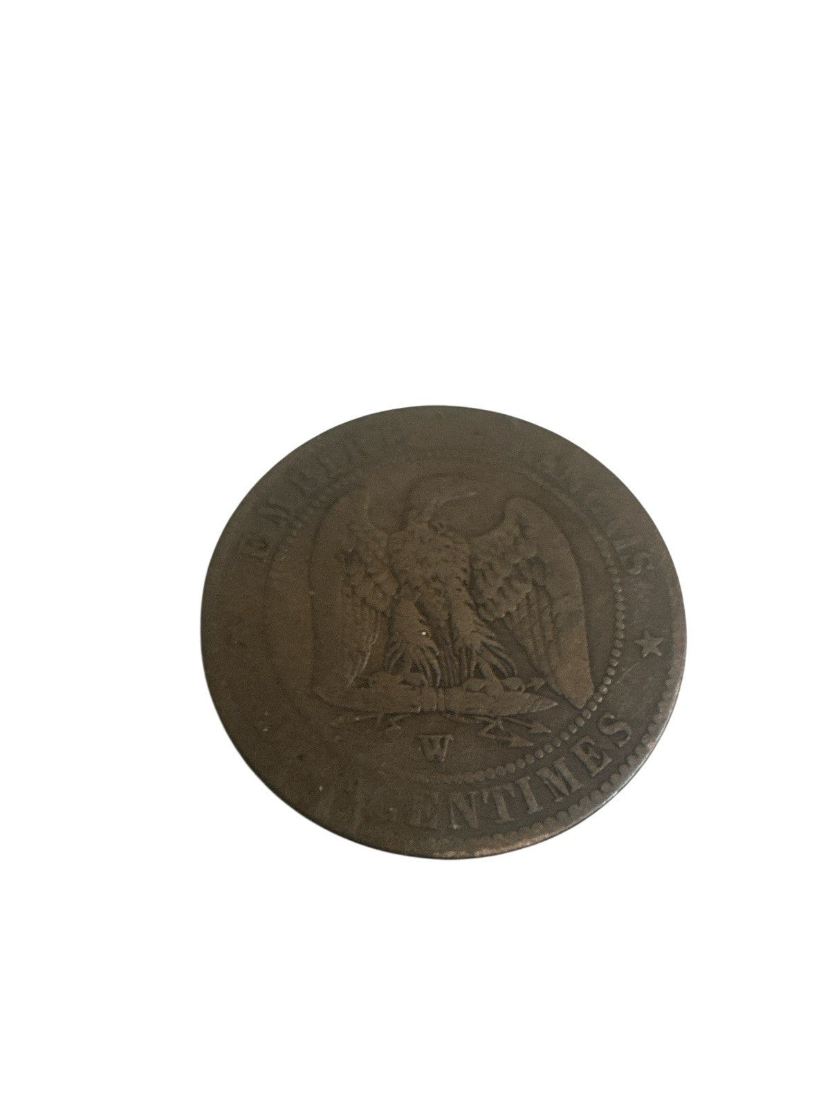 Frankreich 1854 Rouen Napoleon 10 Centimes Bronze Münze Original