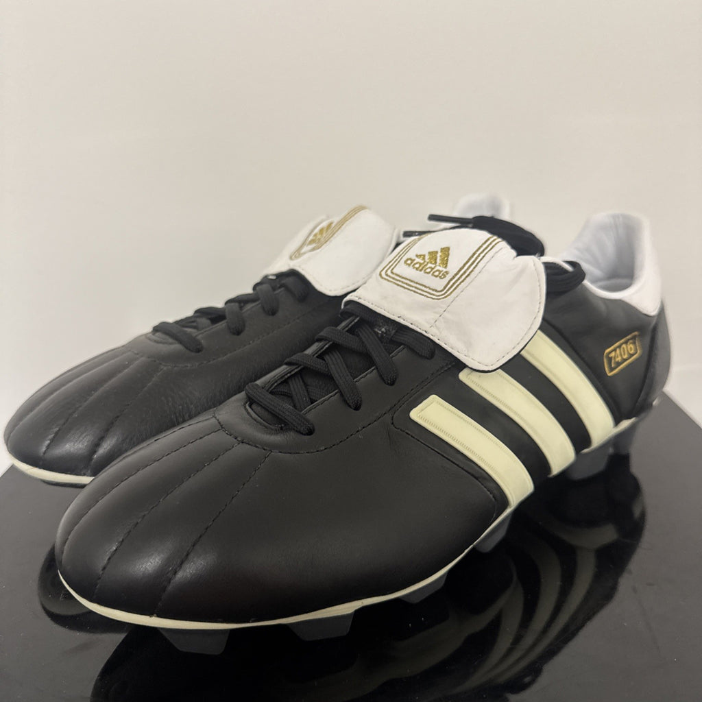 Vintage Adidas Predator 7406 FG 2005 Eur 44 2/3 UK 10 Schwarz