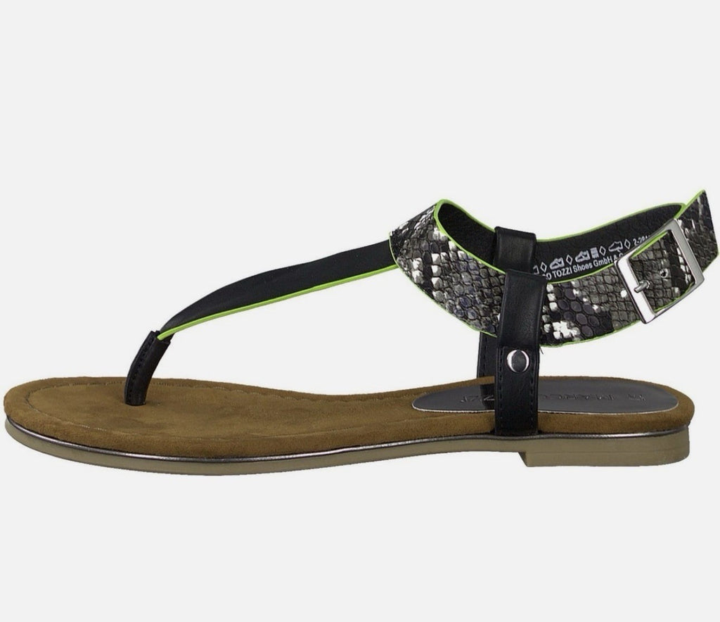 Marco Tozzi Damen 2-28111-24 T-Spangen Sandalen Gr. 41 Zehentrenner Römersandale