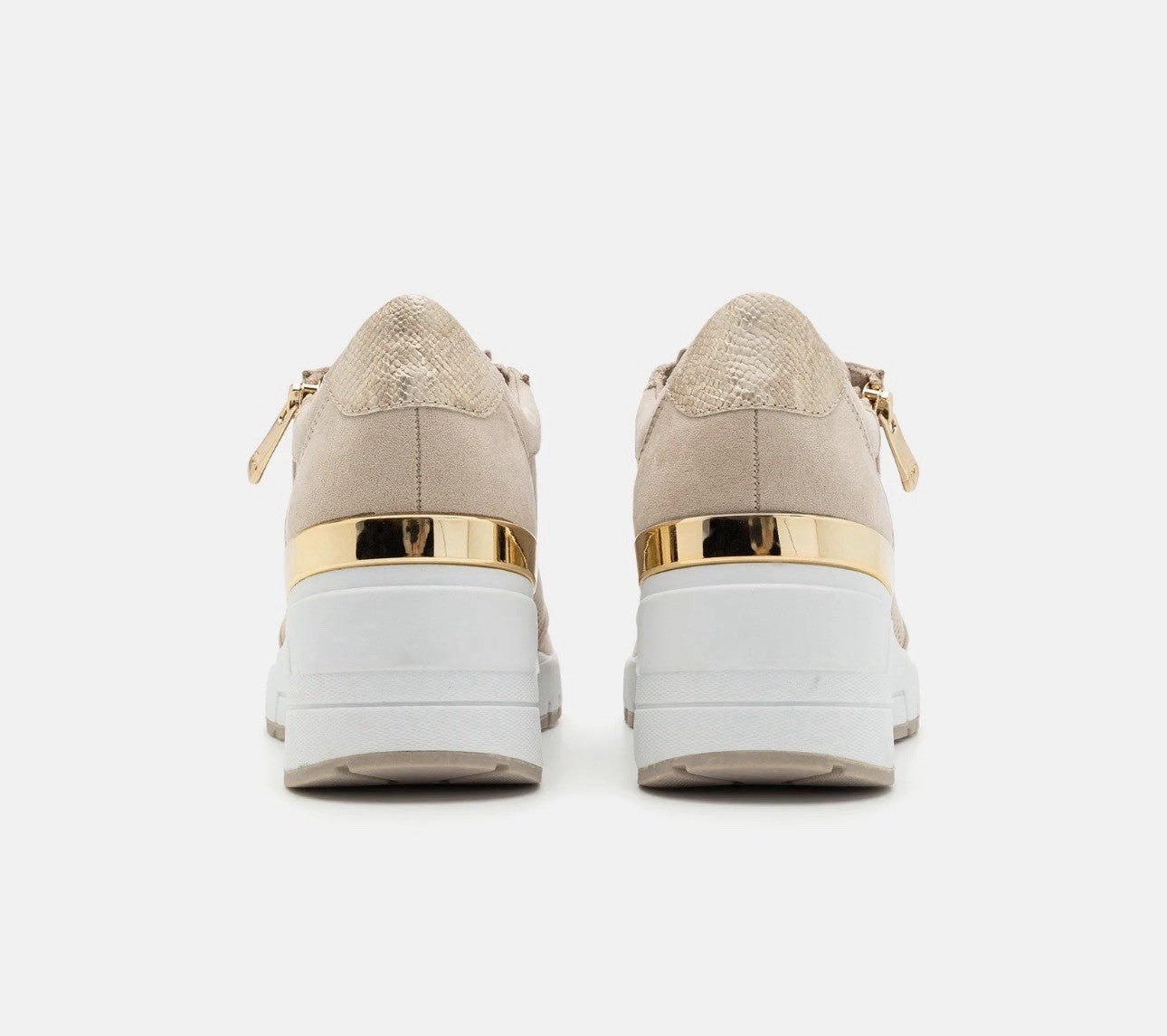 MARCO TOZZI Keilsneaker Freizeitschuh Halbschuh Schnürschuh Beige Damen - Gr. 41