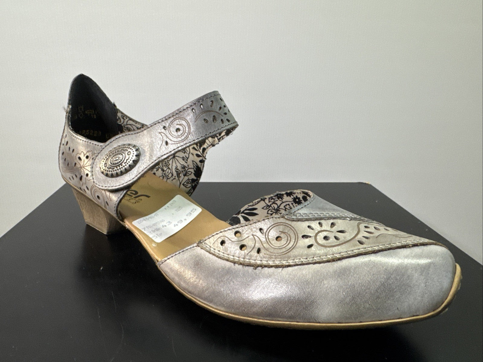 Rieker Sandalette Gr. 43 Leder Grau