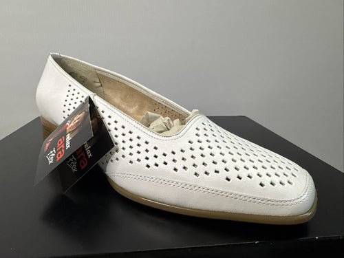 Ara Pumps Gr. 6 Weiß Leder Absatzschuh 