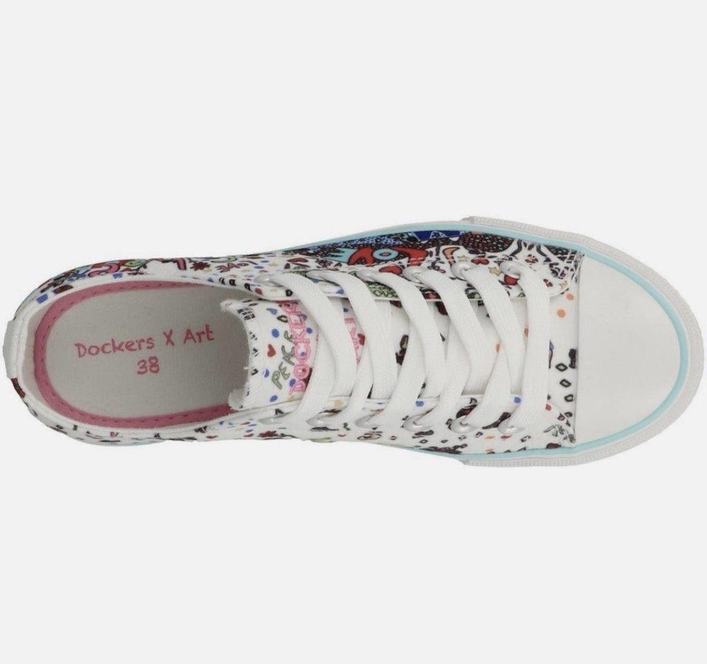Dockers by Gerli Kinder Gr. 34 Slip-On Sneaker Blumen Halbschuh Freizeitschuh