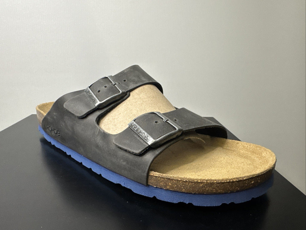 Rohde Herren Pantolette Gr. 41 Leder Anthrazit 5927