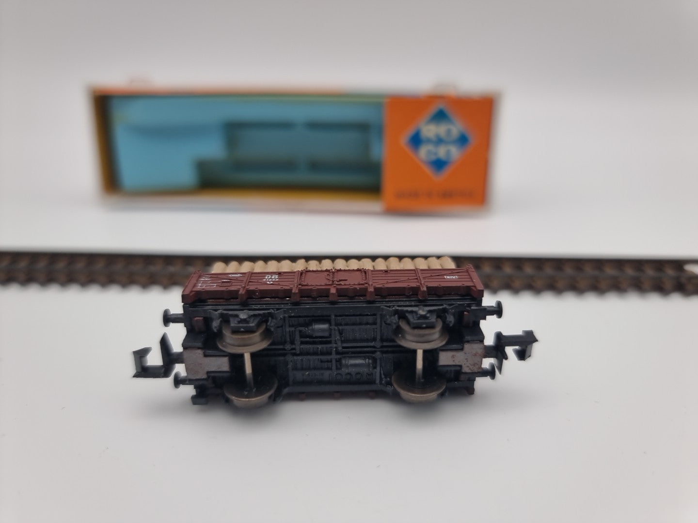 Roco 2313 Spur N Offener Güterwagen / Hochbordwagen, mit Holz beladen OVP