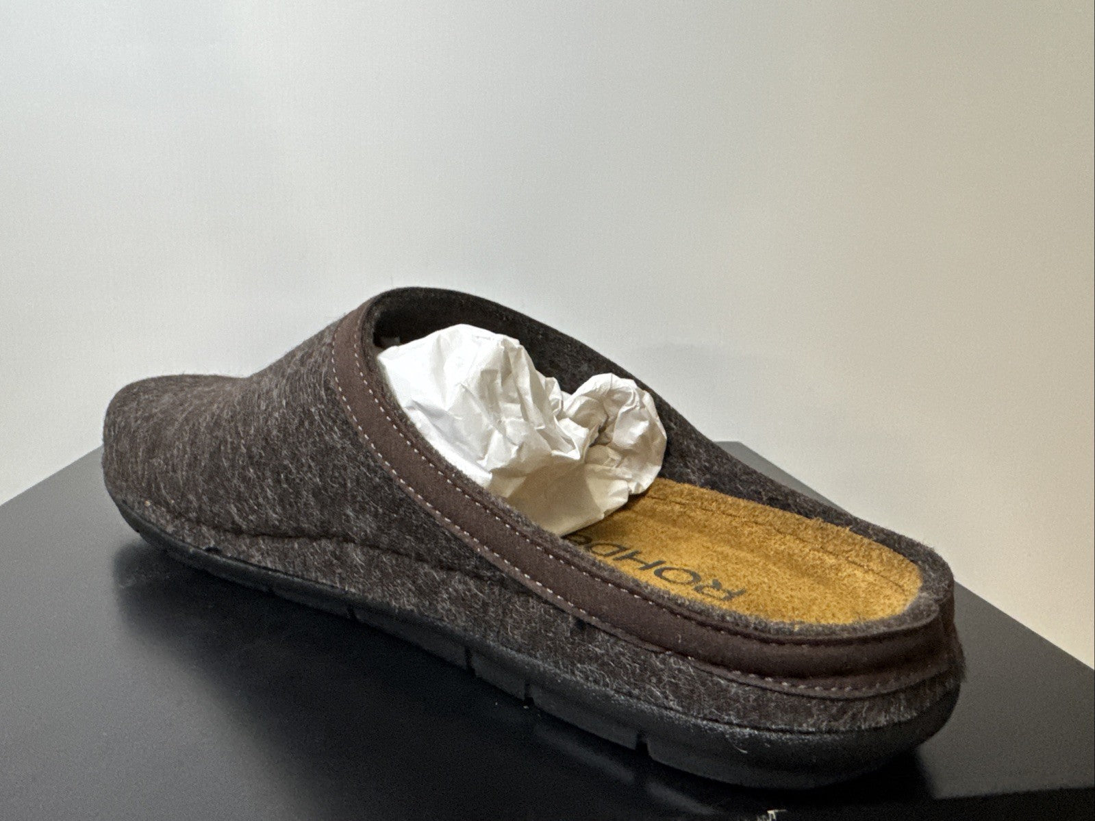 Rohde Herren Filz Pantolette Gr. 47 Mocca Pantoffel 6740