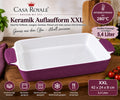 Casa Royale Keramik Auflaufform XXL 42 x 24 x 8 cm – 5,4 Liter, Farbe Violet 