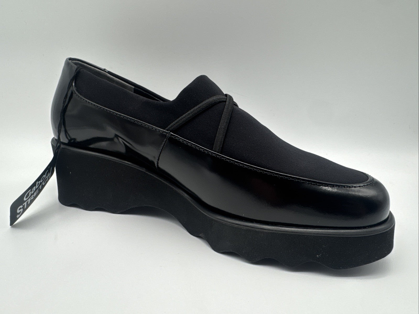 Gabor Damen Halbschuh Gr. 37 Leder Loafer Schwarz 