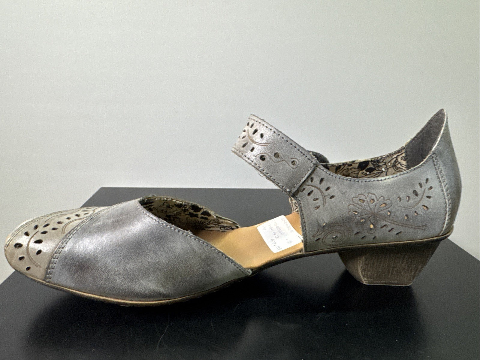 Rieker Sandalette Gr. 43 Leder Grau
