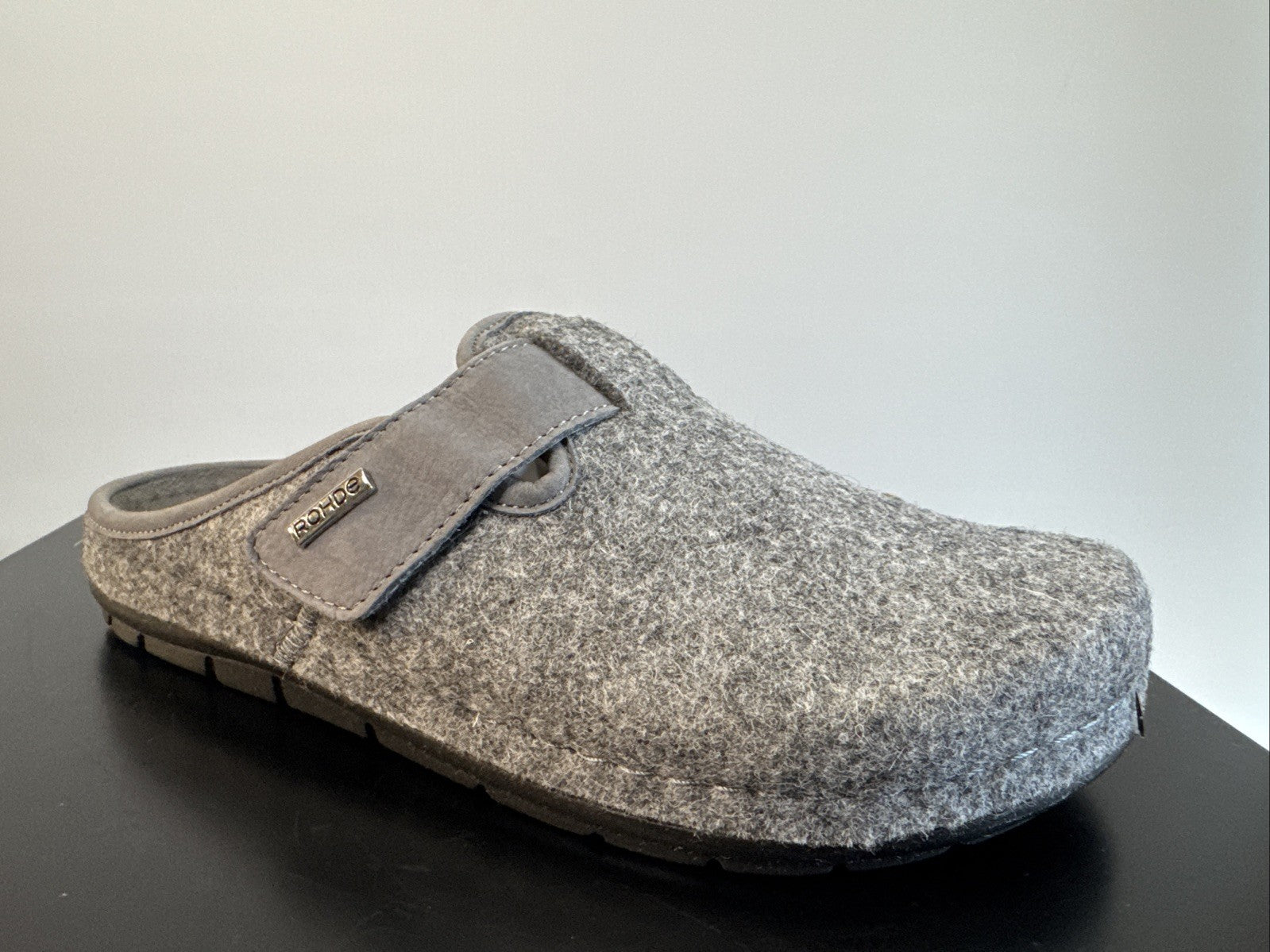 Rohde Herren Filz Pantolette Gr. 39 Schwarz Pantoffel Weite G 6741