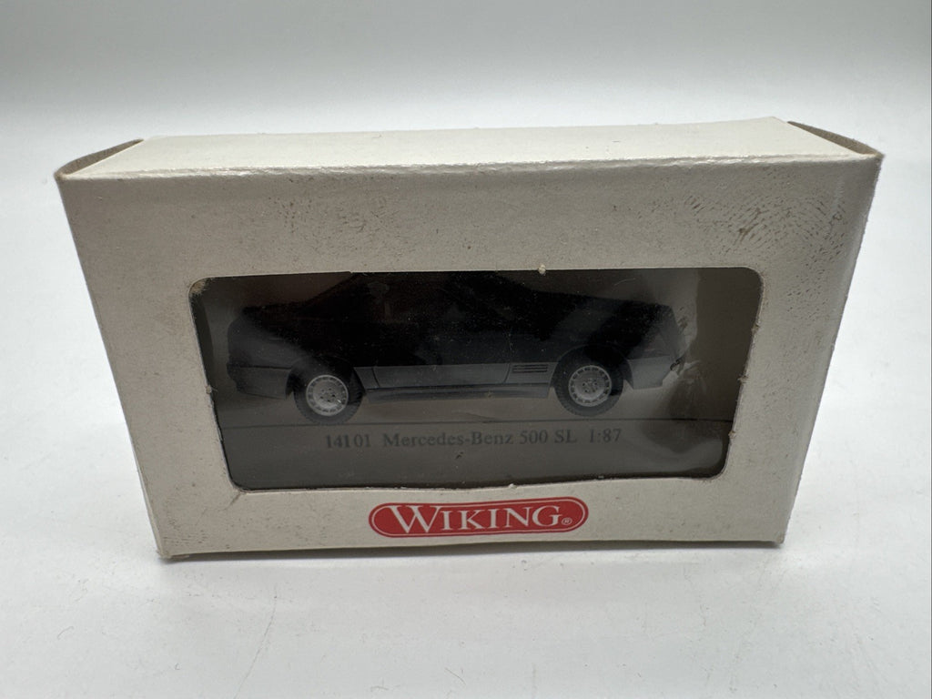 WIKING 141 01 Mercedes Benz 500 SL schwarz Grau 1:87 Modellauto HO H0 Eisenbahn