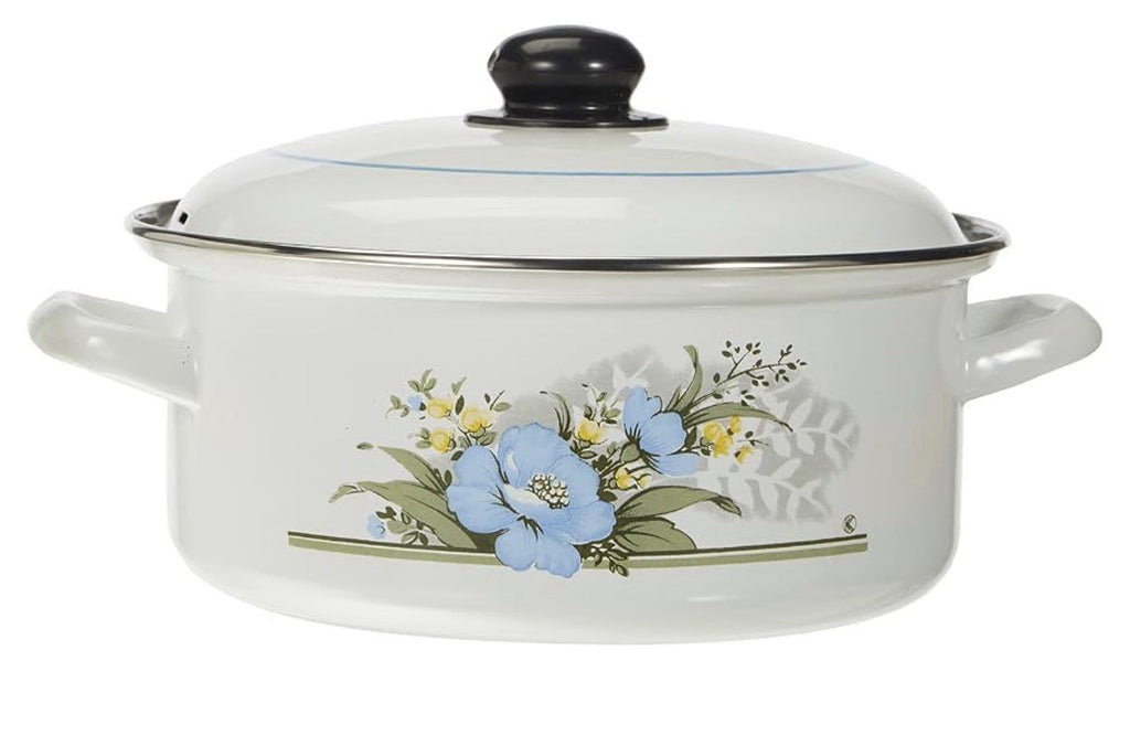 Kochtopf Bratentopf Ø 20 cm, 2,6 l Emaille, Motiv Herbstlaub