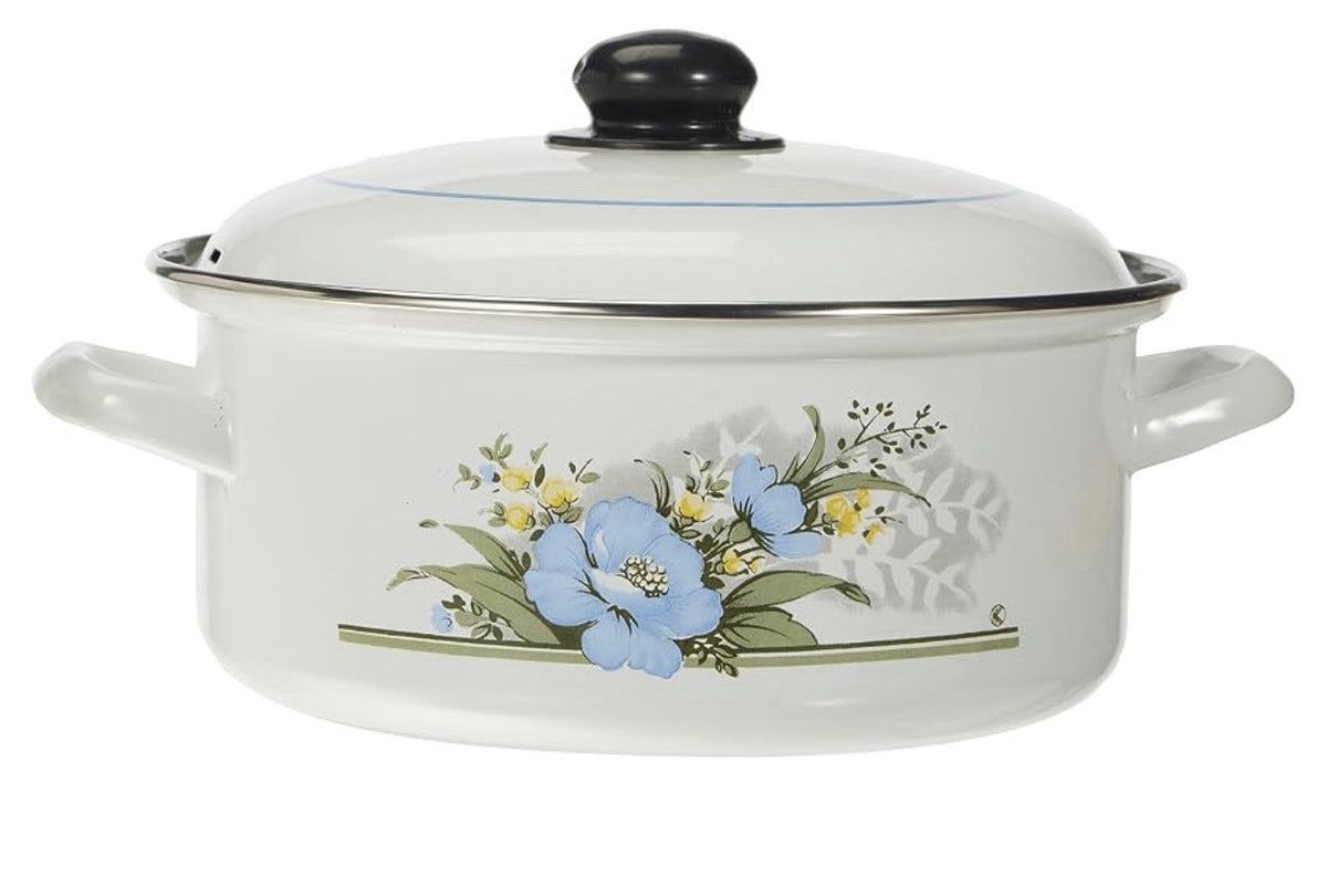 Kochtopf Bratentopf Ø 20 cm, 2,6 l Emaille, Motiv Herbstlaub