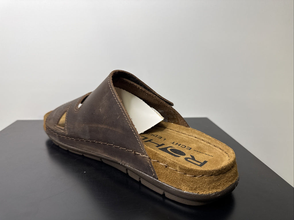 Rohde Herren Pantoletten Gr.45 Hausschuhe Sandale 5914 Mocca