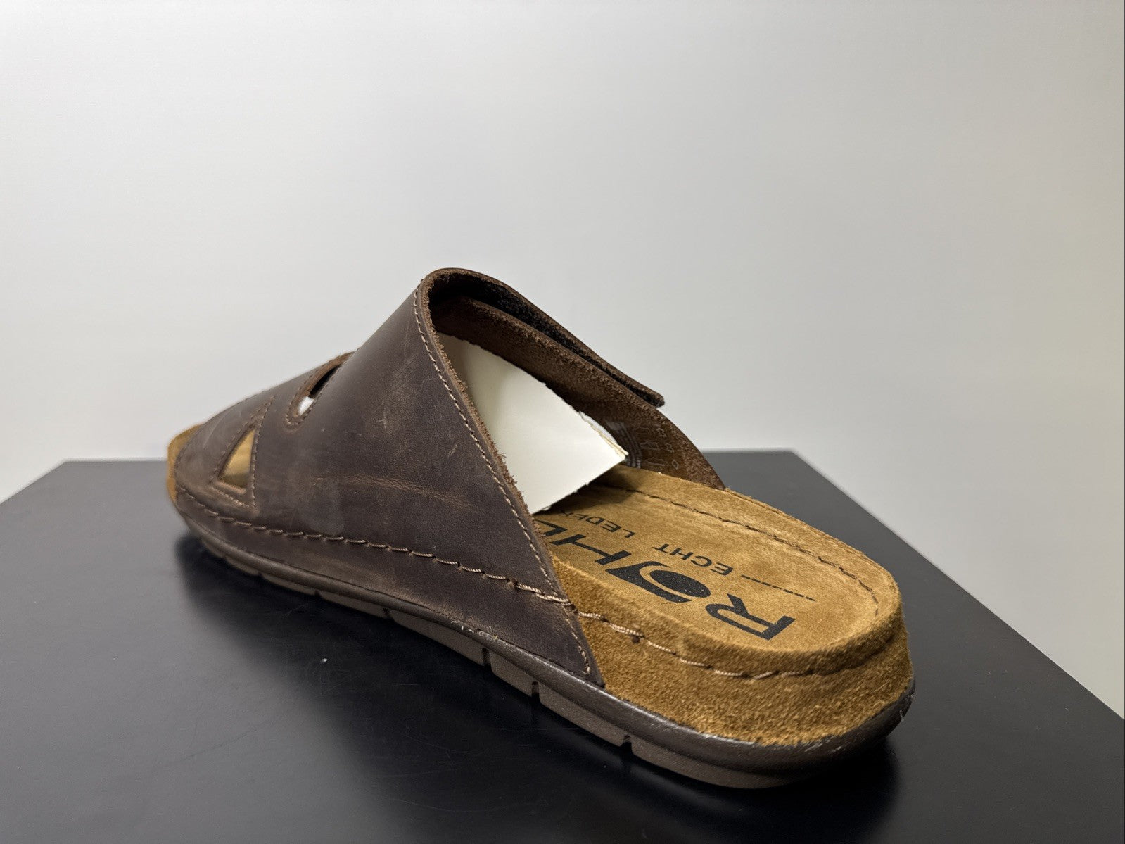 Rohde Herren Pantoletten Gr.45 Hausschuhe Sandale 5914 Mocca