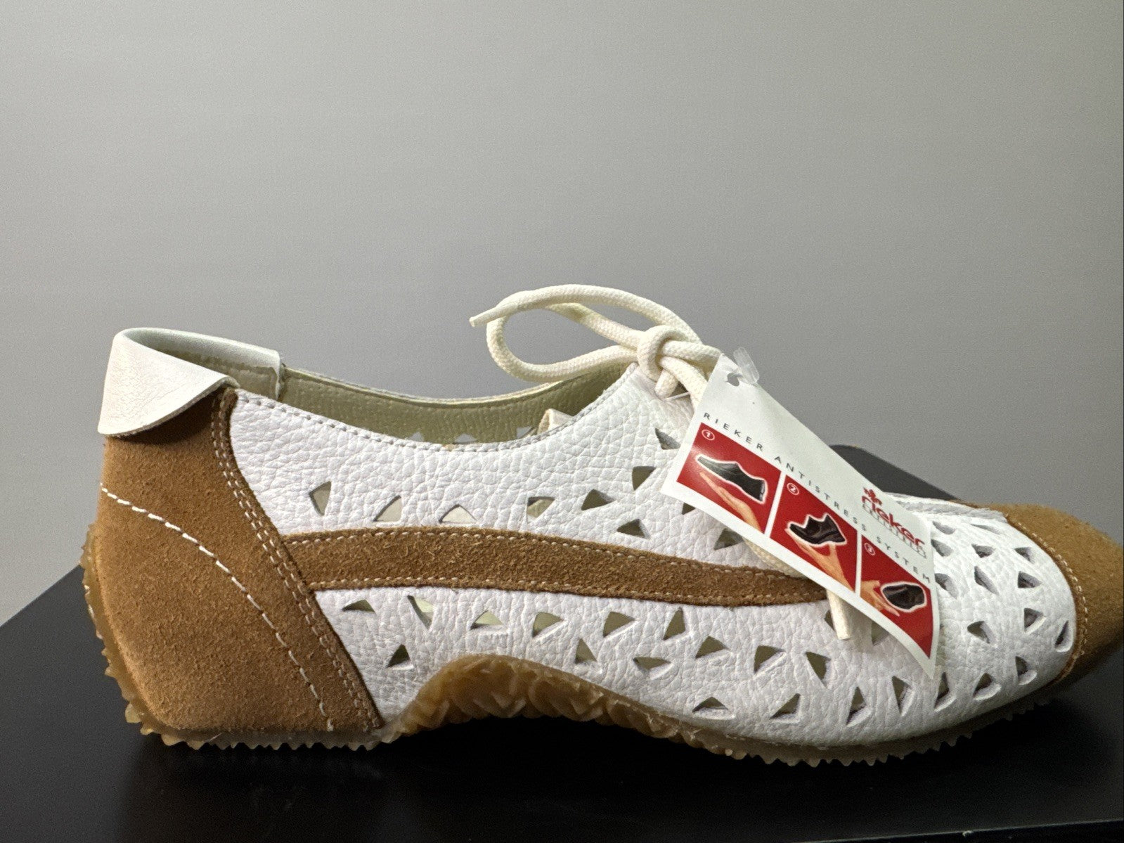 Rieker Halbschuh Gr. 37 Damen Leder Weiß