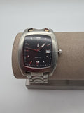 Herren Armbanduhr Quarz mit Datum – Edelstahl – Rechteckgehäuse – Schwarz