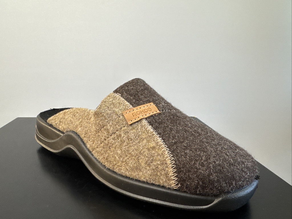 Rohde Herren Filz Pantolette Gr. 43 Mocca Pantoffel Weite G 2731