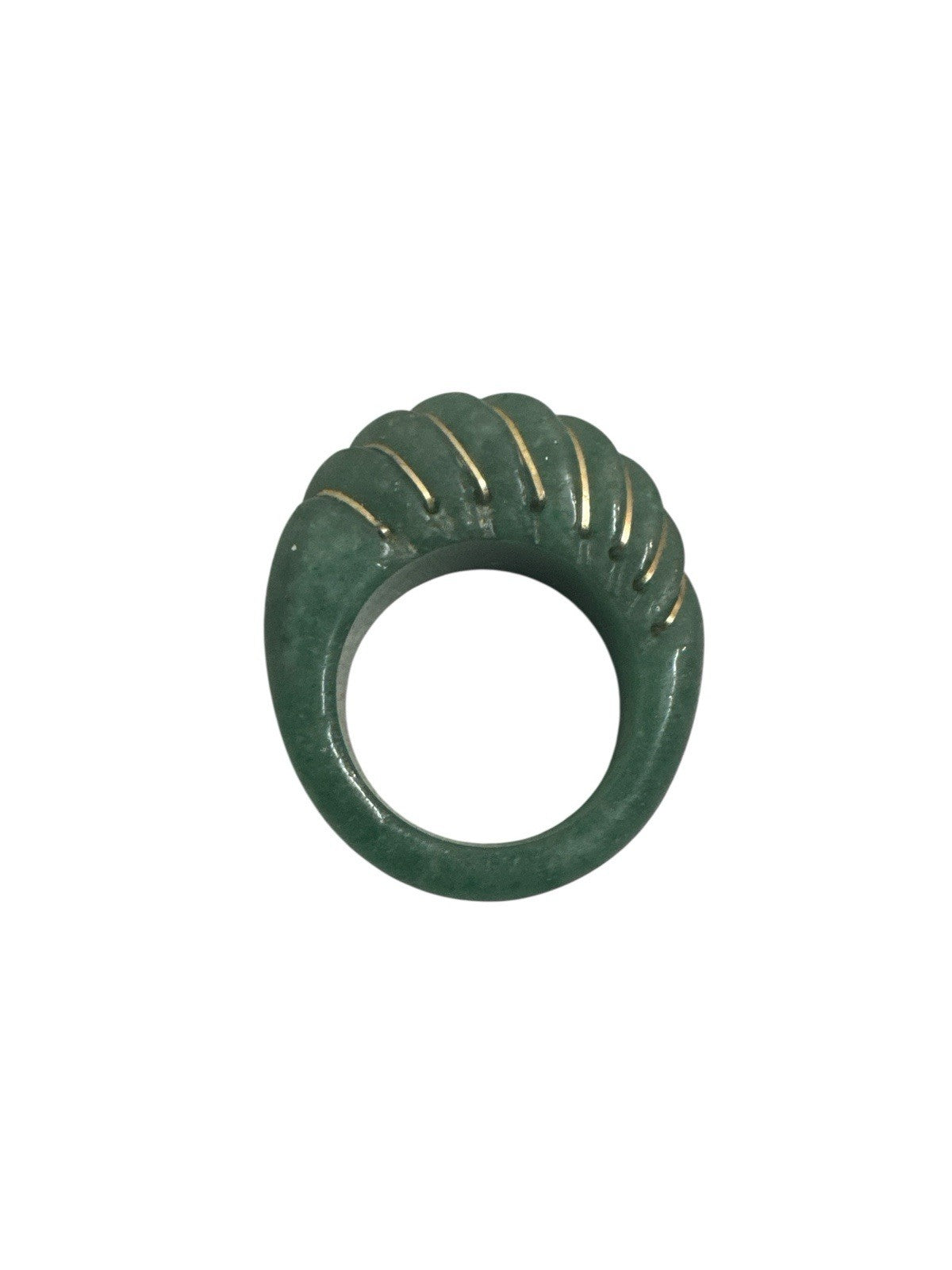Vintage Jade Ring Geschnitzt Gold  