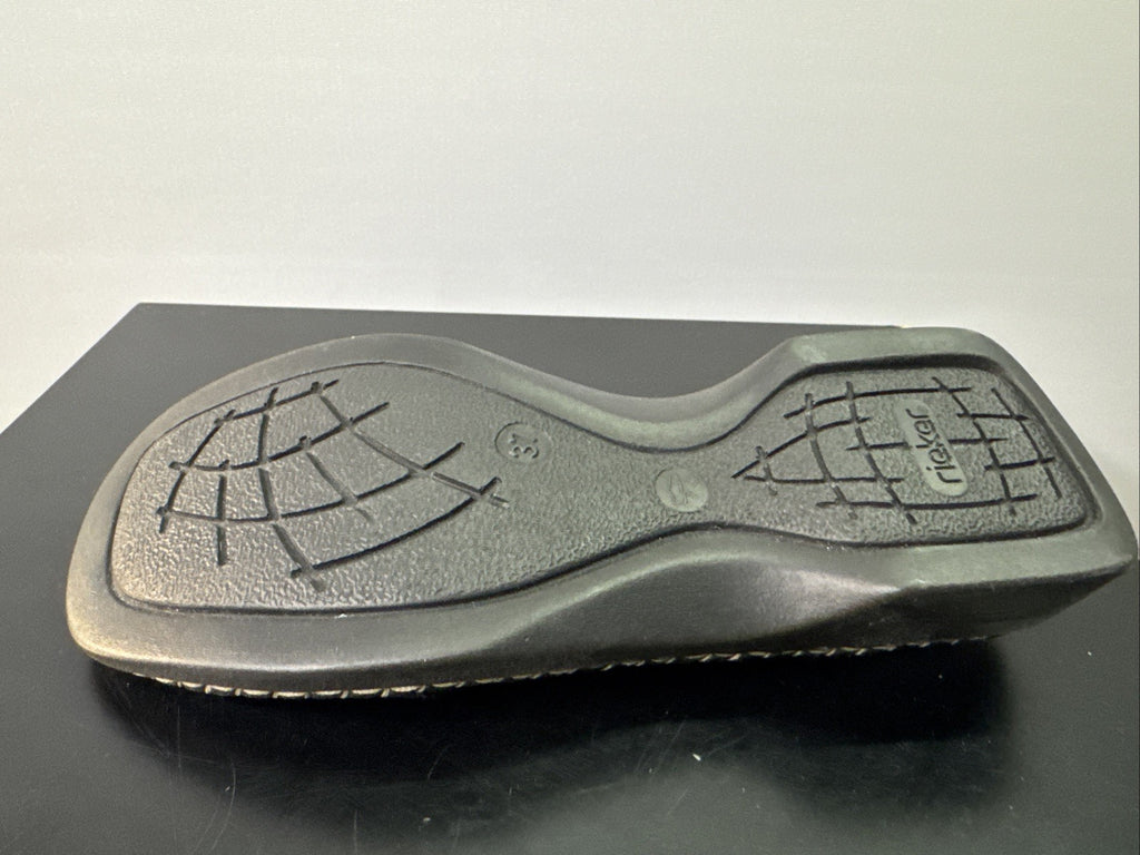 Rieker Sandale Gr. 37 Leder Slip On Schwarz