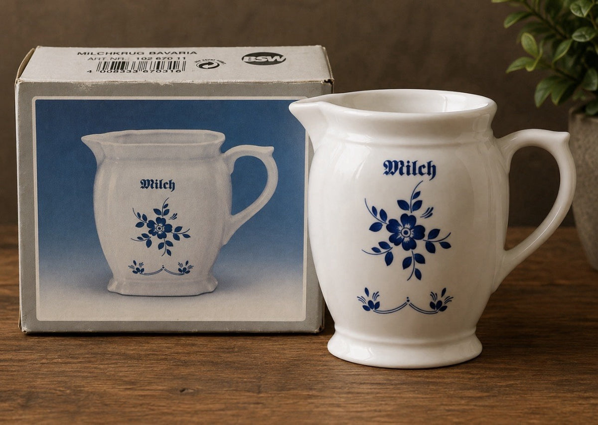 Bavaria Milchkrug Milchkanne Porzellan Blau Weiß Neu OVP Landhaus